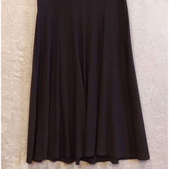 Dressbarn Womens 12 MidiDress Black V Neck Fit Flare Career Stretchy  Date Party - Picture 4 of 9